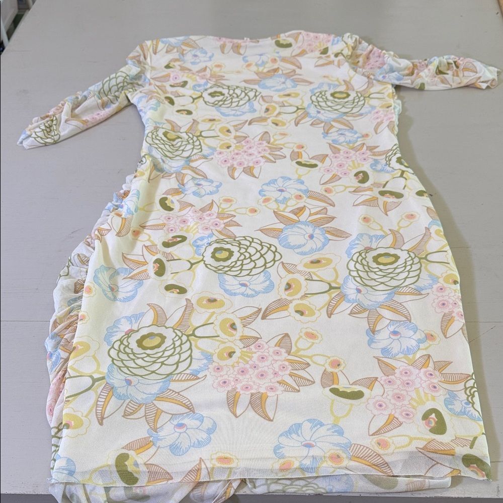 Ted Baker London Ruched Floral Mesh Bodycon Dress Size 2 US 6 - Picture 11 of 13